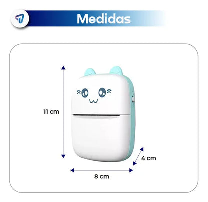 Mini Impresora Térmica Portátil Bluetooth Waggs Celeste 57mm